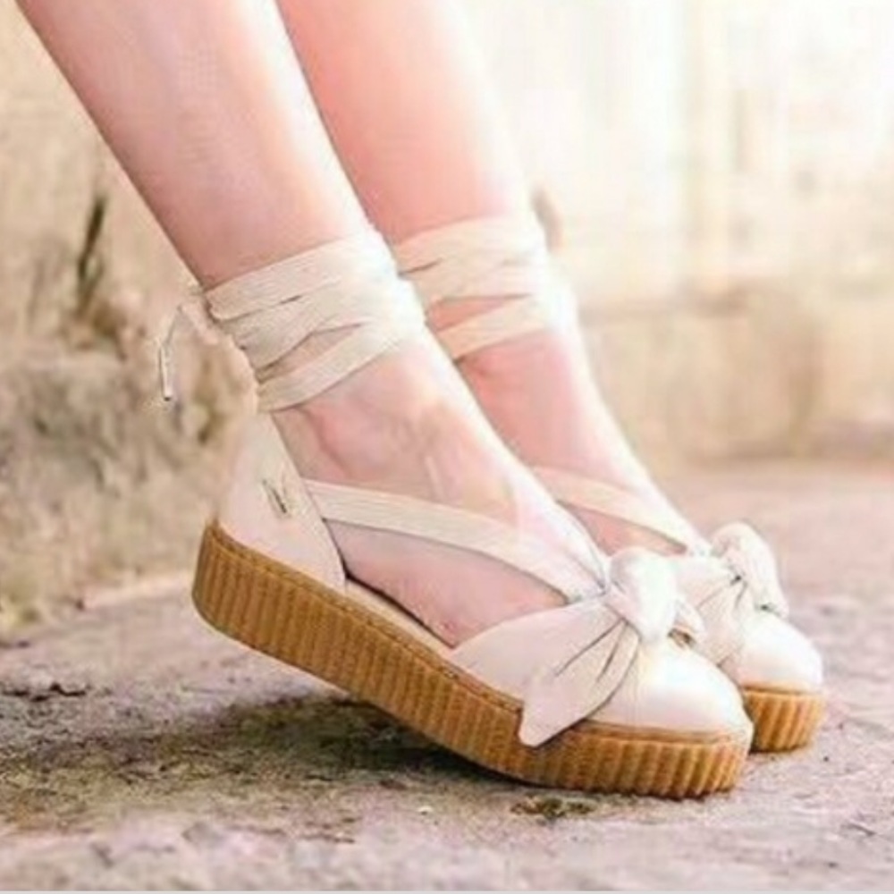 Puma Fenton Bow Creeper Pink Timt Oatmeal🎀